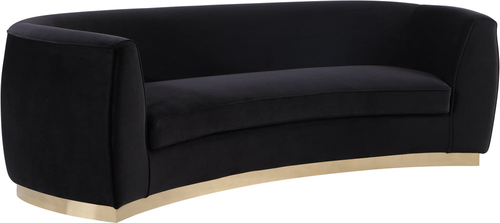 Crystal Sofa In Black Velvet and Gold