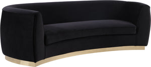 Crystal Sofa In Black Velvet and Gold