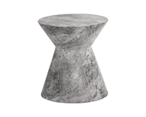 Astley End Table - Marble Look - Grey