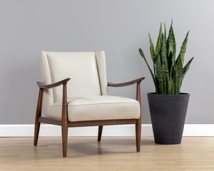 Azella Lounge Chair - Manchester Stone Leather