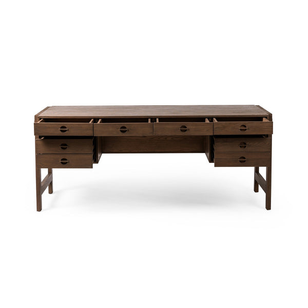 Oakley Desk - Dark Toasted Oak Veneer