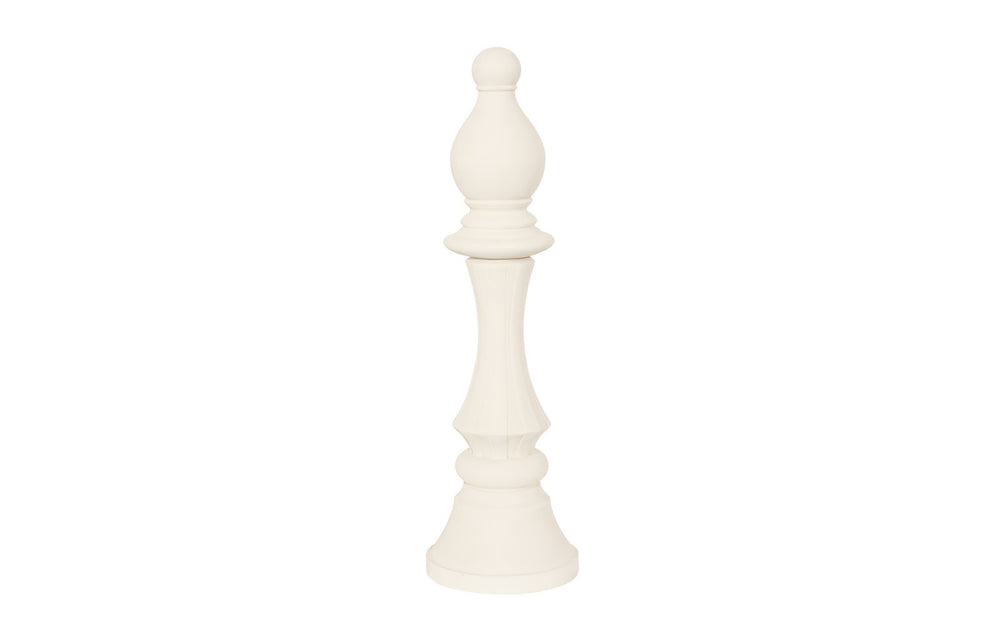 Bishop Chess Sculpture, Cast Stone White, Smallallall