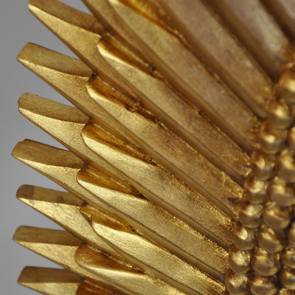 OVAL STARBURST MIRROR IN GOLD LEAF