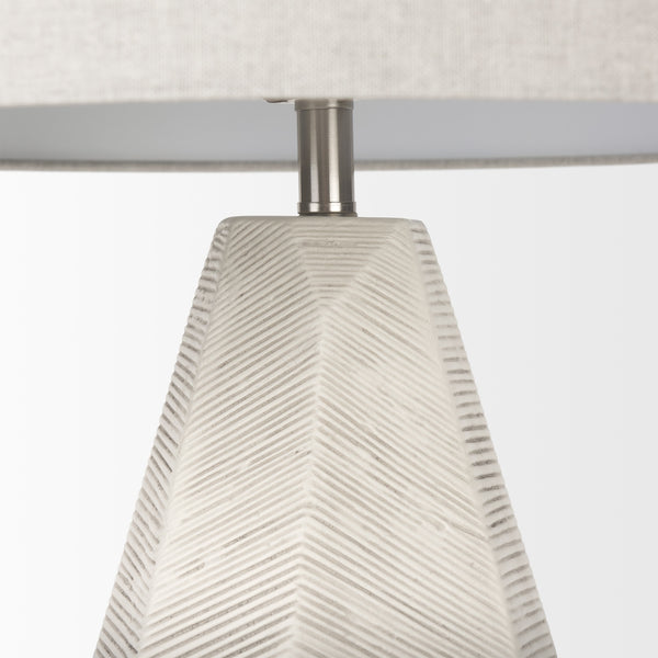 Piven White w/Antiqued Wash Textured Ceramic Table Lamp