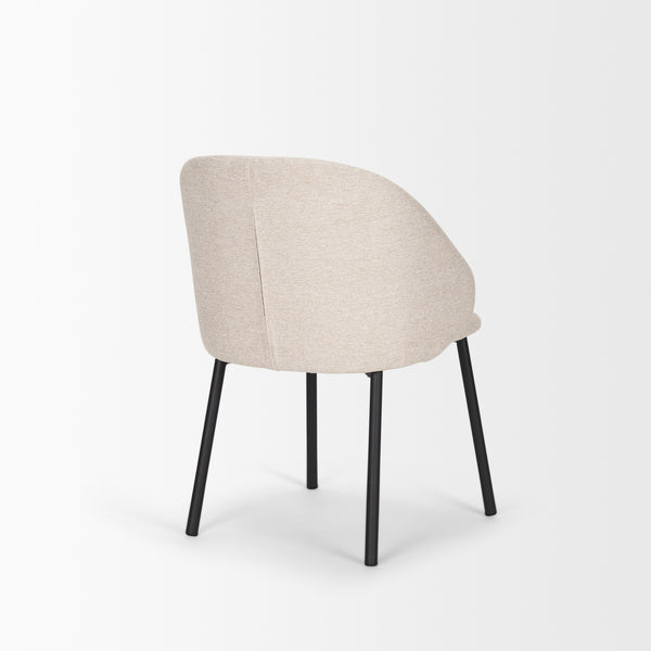 Shannon Dining Chair w/ Oatmeal Fabric & Matte Black Metal