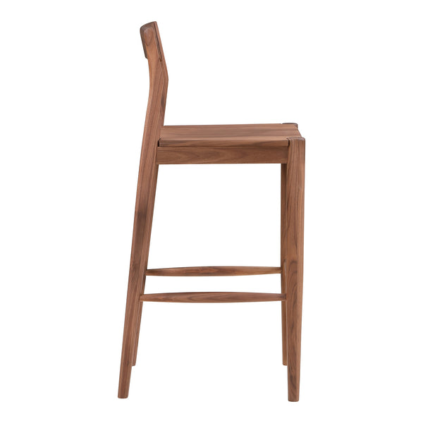 Moe's Owing Barstool Walnut Brown Mid-Century