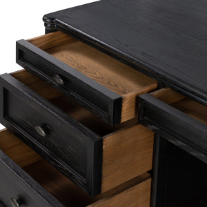 Toulouse Executive Desk In Distressed Black