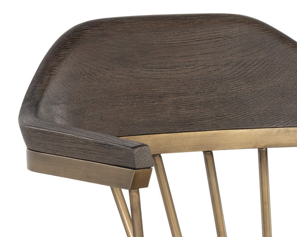 DEMI DINING ARMCHAIR - DISTRESSED BROWN