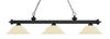 Riviera 3 Light Billiard Light in Matte Black Finish