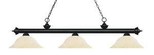 Riviera 3 Light Billiard Light in Matte Black Finish