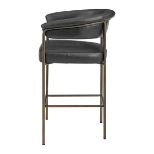 Kaiden KD Faux Leather Counter Stool, Cano Black 