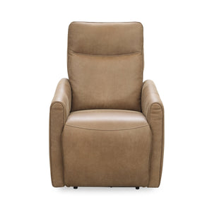 Vivica Leather Power Recliner in Toffee Finish