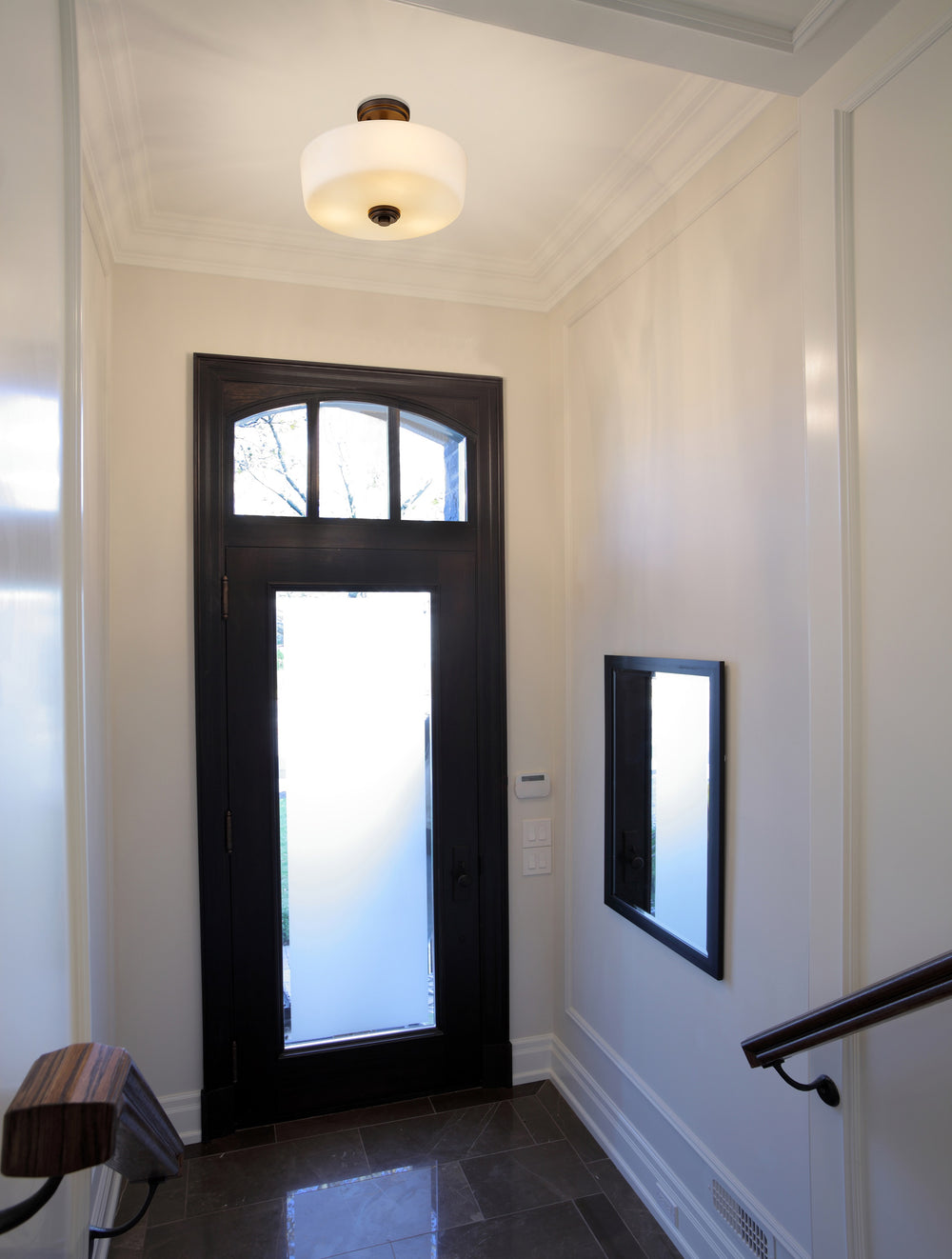 Arlington 3 Light Semi Flush Mount in Matte Black Finish