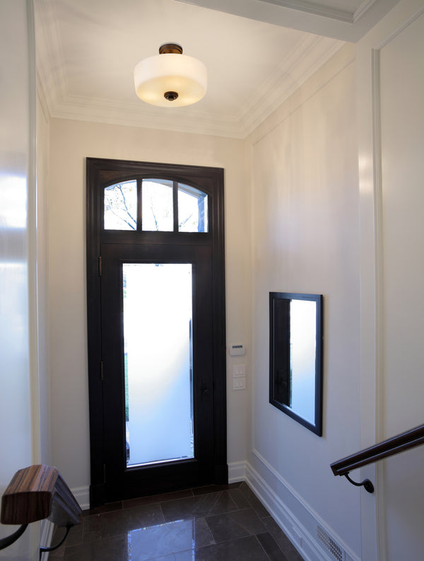 Arlington 3 Light Semi Flush Mount in Matte Black Finish