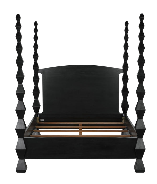 Brancusi Bed, Queen, Hand Rubbed Black