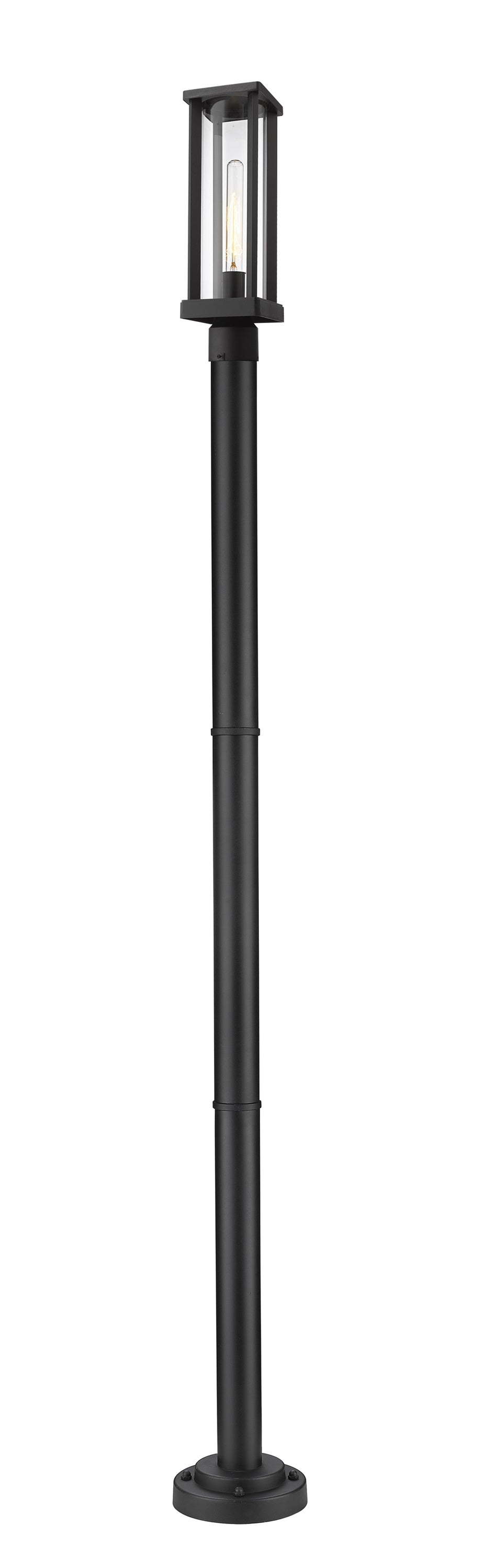 Glenwood 1 Light Outdoor Post Mounted Fixture in Black Finish