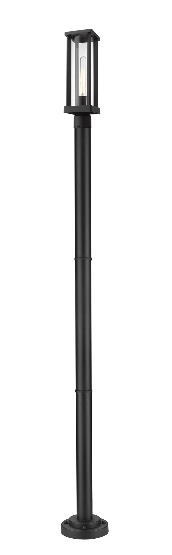 Glenwood 1 Light Outdoor Post Mounted Fixture in Black Finish