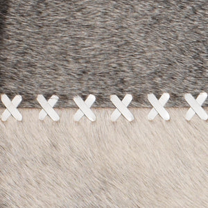 Round Cross Stitch Round Wall Mirror, Gray Hide