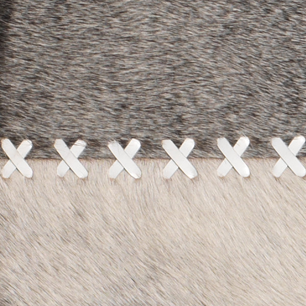 Round Cross Stitch Round Wall Mirror, Gray Hide