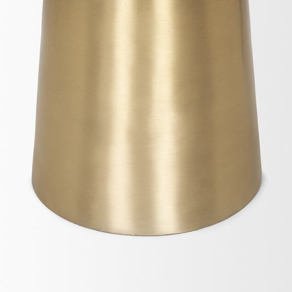 Roland Satin Brass Cast Aluminum Metal Accent Table