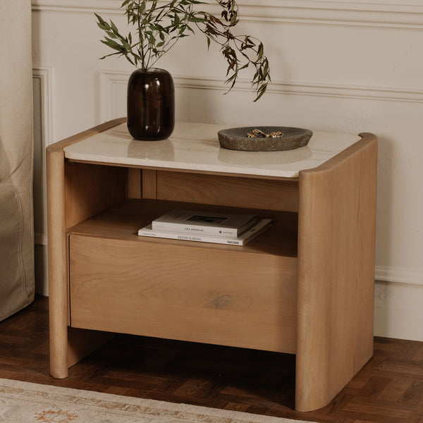 Moe's Lane Nightstand with Marble Top