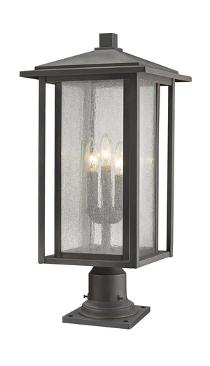 Aspen 3 Light Outdoor Pier Mounted Fixture in Oil Rubbed Bronze Finish