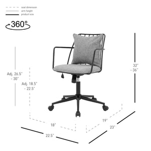 Edison Fabric Office Chair In Strata Gray