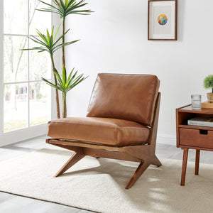 Chandler PU Accent Chair, Borneo Chocolate