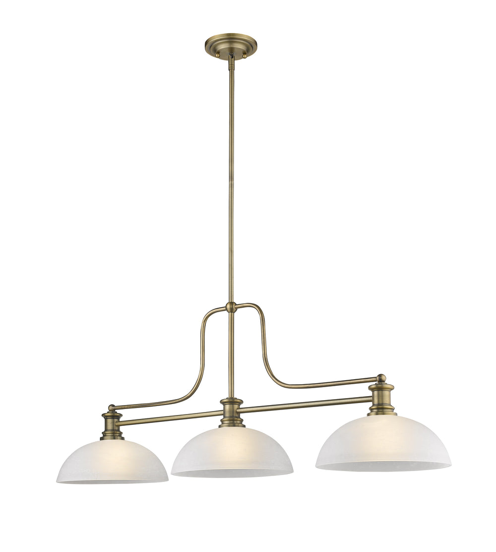 Melange 3 Light Chandelier in Heritage Brass Finish