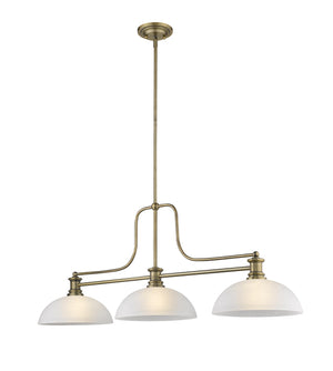 Melange 3 Light Chandelier in Heritage Brass Finish