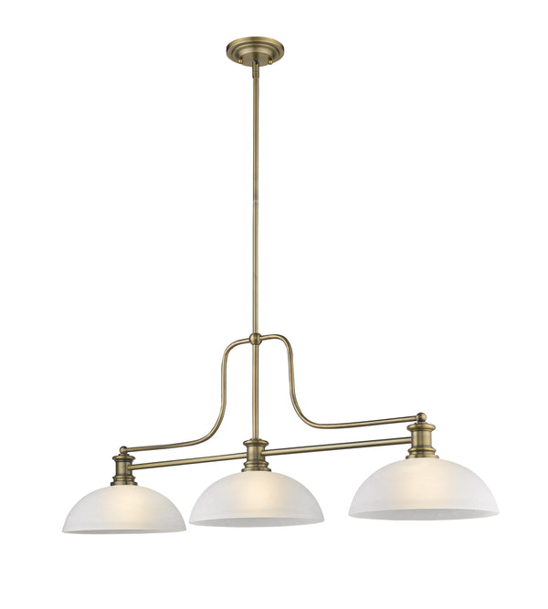 Melange 3 Light Chandelier in Heritage Brass Finish