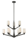 Montego 9 Light Chandelier in Coppery Bronze Finish
