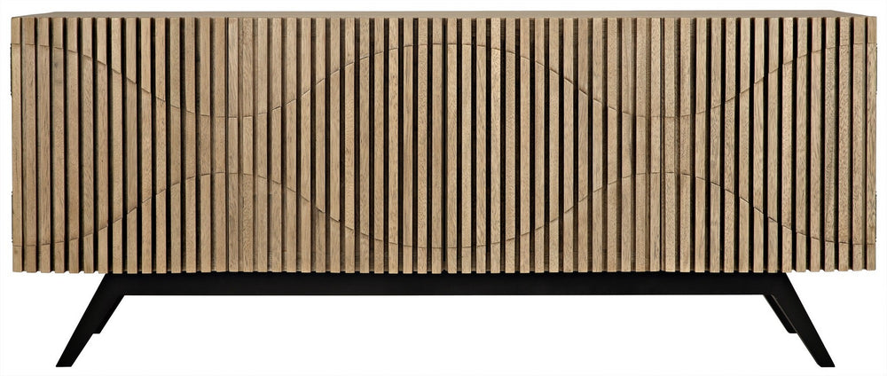 Illusion Sideboard with Steel Base, Bleached Walnut