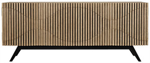 Illusion Sideboard with Steel Base, Bleached Walnut