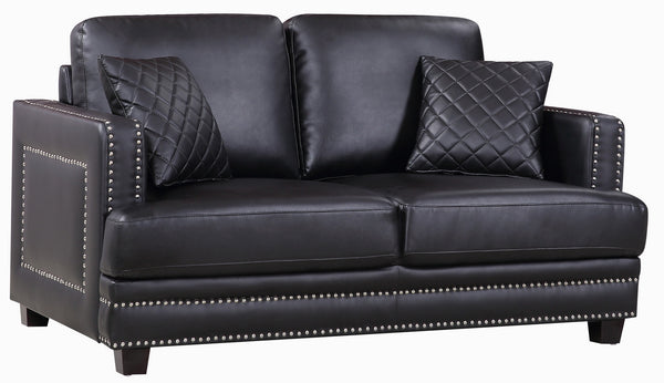 Ida Loveseat In Black Faux Leather