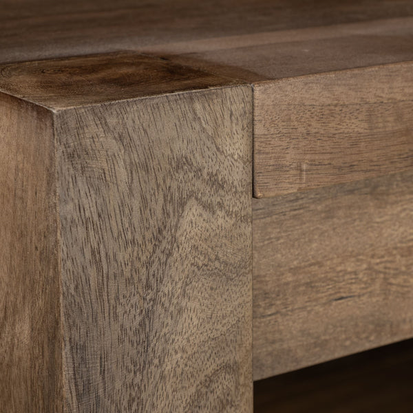 Emeril Brown Solid Wood Two-Tier Smooth Counter Top Kitchen Island