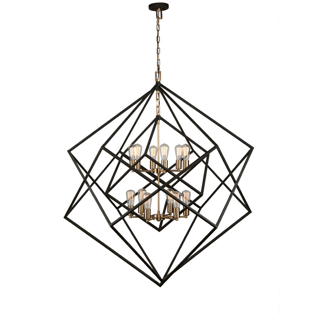 Artistry AC11112 Chandelier in Matte Black & Harvest Brass
