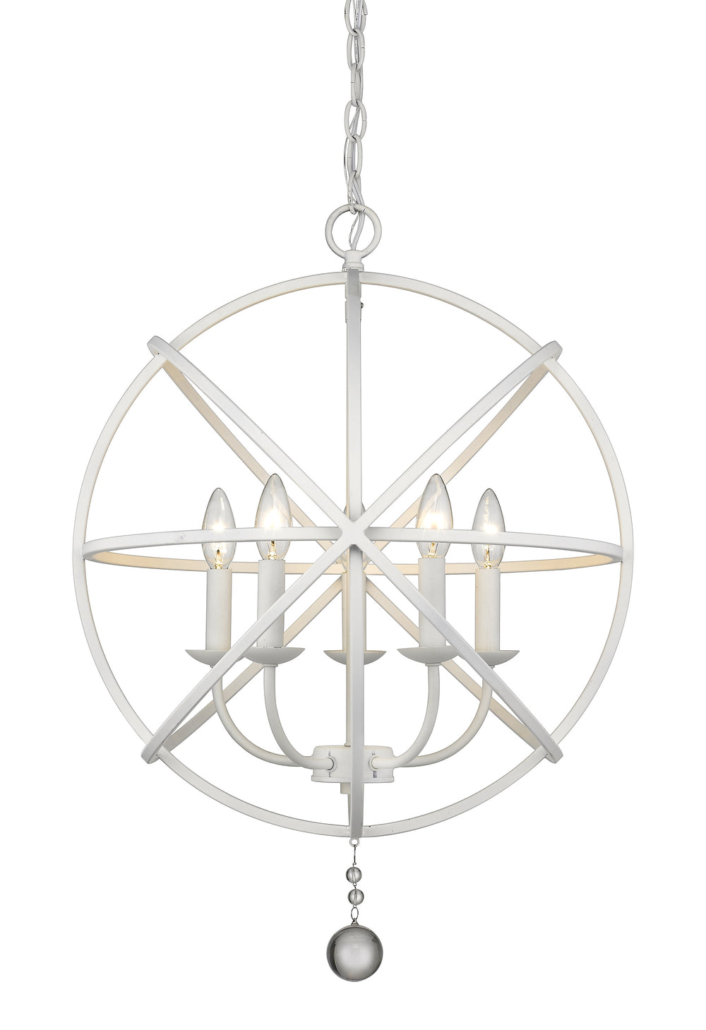 Tull 5 Light Chandelier in Matte White Finish