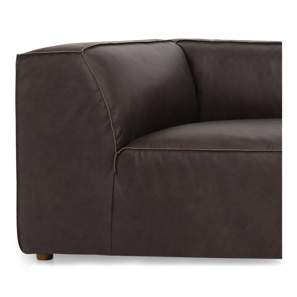 Form Nook Modular Sectional in Espresso Brown Leather