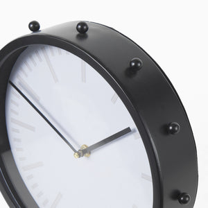 Marian 11.0L x 3.1W x 11.0H Black Studded Round Table Clock