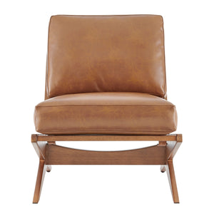 Chandler PU Accent Chair, Borneo Chocolate