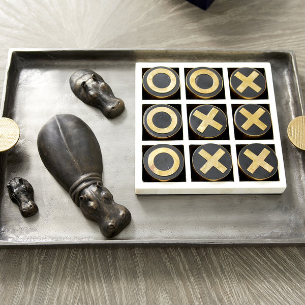 Noughts & Crosses Sculptr in Black - Gold - White