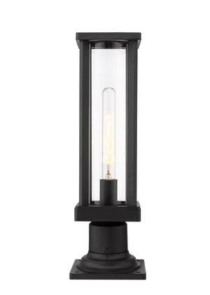 Glenwood 1 Light Outdoor Pier Mounted Fixture in Black Finish
