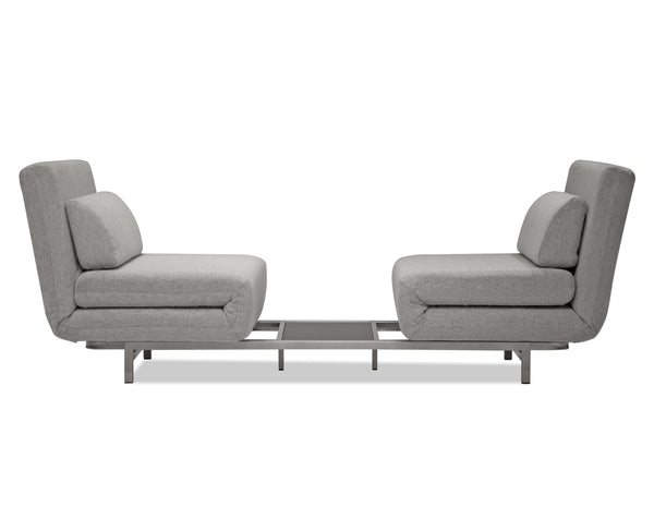 ISO Double Fabric Motion Sofa in Double silver fabric