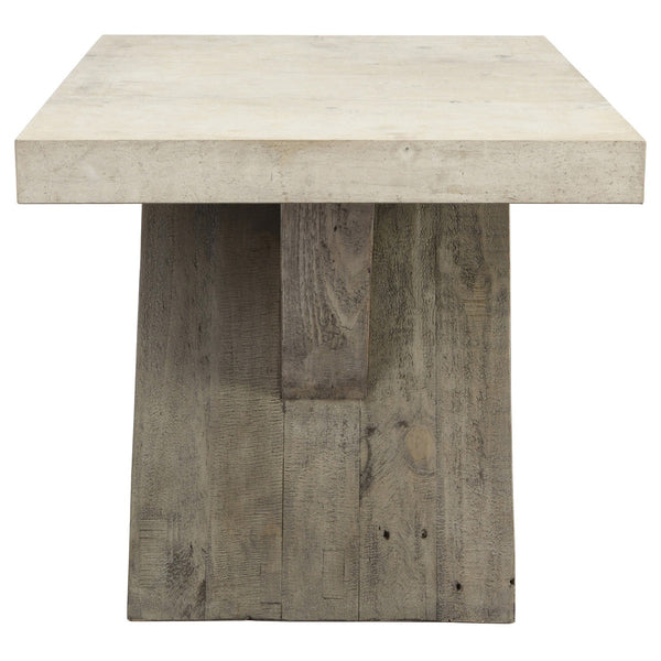 Durant Solid Wood End Table - Antique White/Distressed Gray