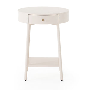 Van Nightstand In Matte Alabaster