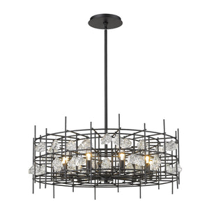 Garroway 9 Light Chandelier in Matte Black Finish