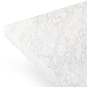 Bellamy Rectangular Coffee Table In White Carrera Marble