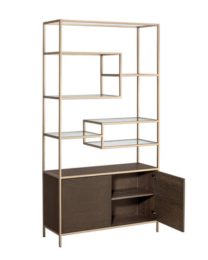 Stamos Bookcase - Gold - Raw Umber