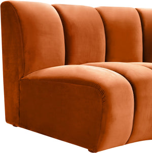 Lynda 5pc. Modular Sectional In Cognac Velvet
